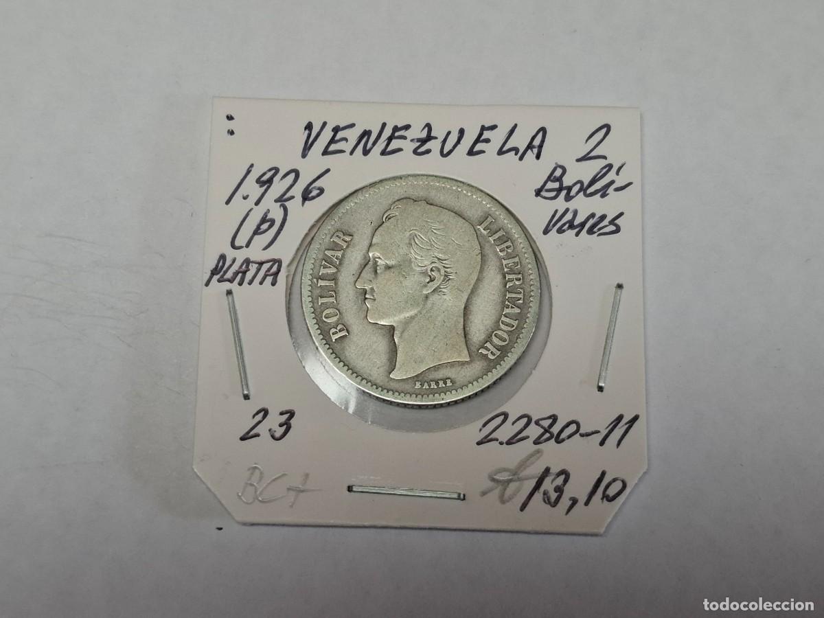 Monedas antiguas de Am&eacute;rica: 2 BOLIVAR de PLATA de 1926 P KM 23 VENEZUELA en BC+