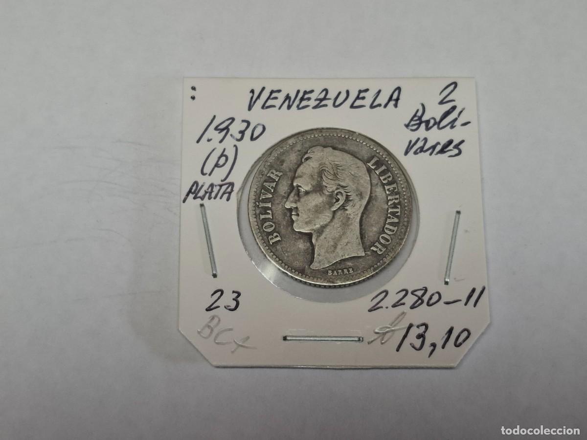 Monedas antiguas de Am&eacute;rica: 2 BOLIVAR de PLATA de 1930 P KM 23 VENEZUELA en BC+