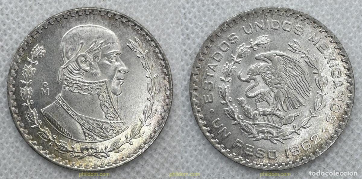 Monedas antiguas de Am&eacute;rica: 5513 MEXICO 1962 MEXICO 1 PESO 1962 MORELOS