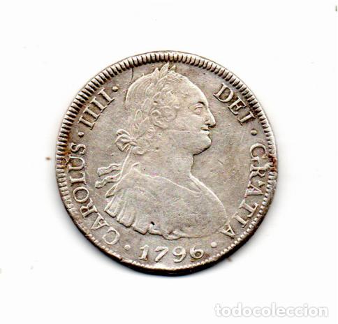 Old Coins of America: BOLIVIA 1796, 8 REALES, CARLOS IIII, KM-73, POTOSI, AG, 2 FOTOS
