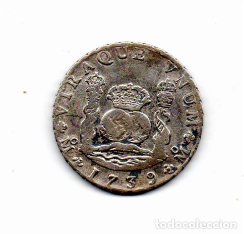 Monedas antiguas de Am&eacute;rica: M&Eacute;XICO 1739, 8 REALES, FELIPE V, KM-103, AG, 2 FOTOS