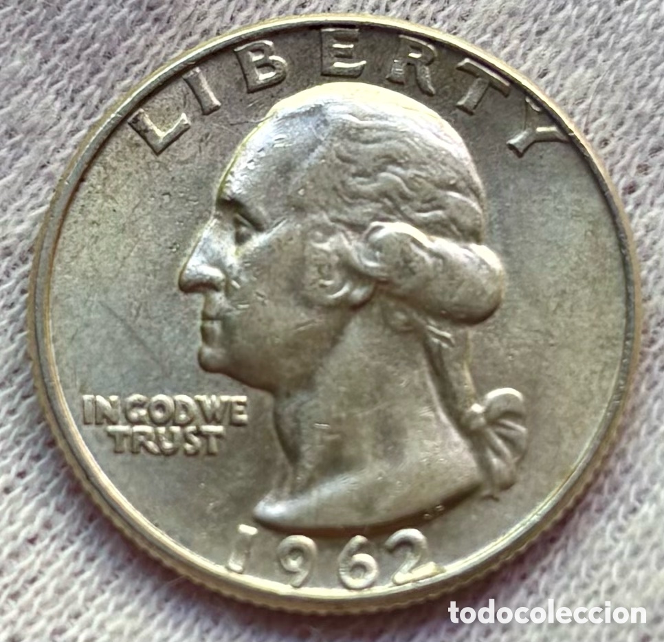 Monedas antiguas de Am&eacute;rica: Moneda PLATA USA 1/4 D&oacute;lar 1962-D EEUU Estados Unidos Quarter Dollar