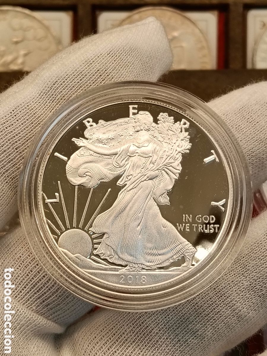 Monedas antiguas de Am&eacute;rica: 1 ONZA PLATA 999. ESTADOS UNIDOS 1 DOLAR A&Ntilde;O 2018. PROOF . ONZA PLATA PURA