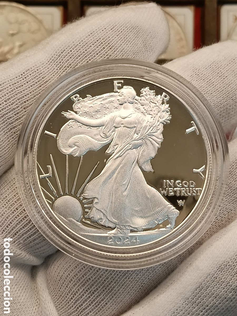Monedas antiguas de Am&eacute;rica: 1 ONZA PLATA 999. ESTADOS UNIDOS 1 DOLAR A&Ntilde;O 2024 . PROOF . ONZA PLATA PURA