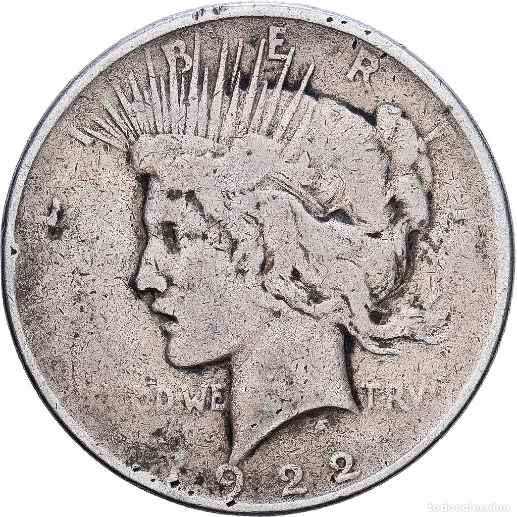 Monedas antiguas de Am&eacute;rica: [#1552353] Estados Unidos, Dollar, Peace Dollar, 1922, U.S. Mint, Plata, BC+, KM:150