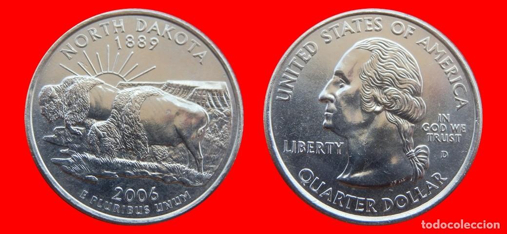 Monedas antiguas de Am&eacute;rica: 25 CENTAVOS QUARTER 2006-D NORTH DAKOTA SIN CIRCULAR USA-9154SC