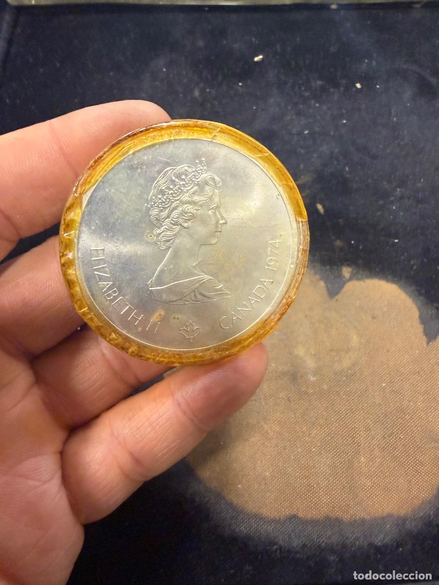 Monedas antiguas de Am&eacute;rica: Moneda de 10 d&oacute;lares Canad&aacute; 1976, plata
