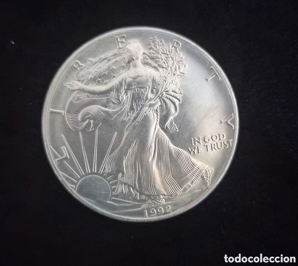 Monedas antiguas de Am&eacute;rica: 1 d&oacute;lar 1992 American silver eagle &ndash; 1 oz plata 999 &ndash; Estados Unidos &ndash; Walking Liberty
