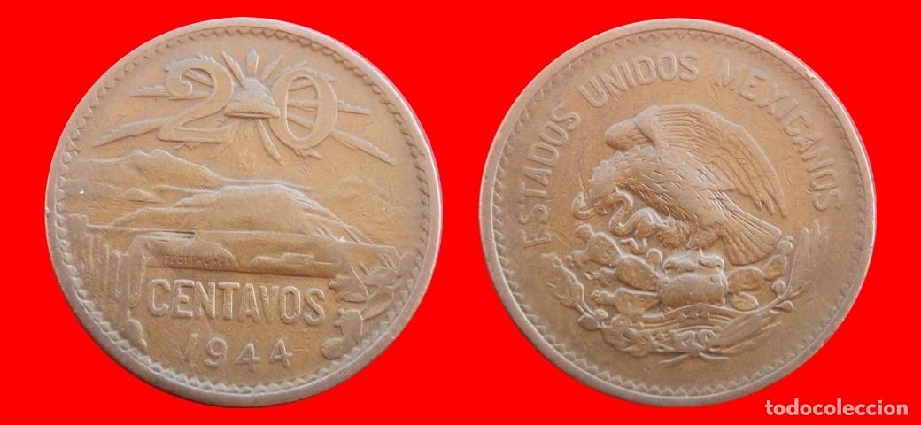 Monedas antiguas de Am&eacute;rica: 20 CENTAVOS 1944 MEXICO-155650