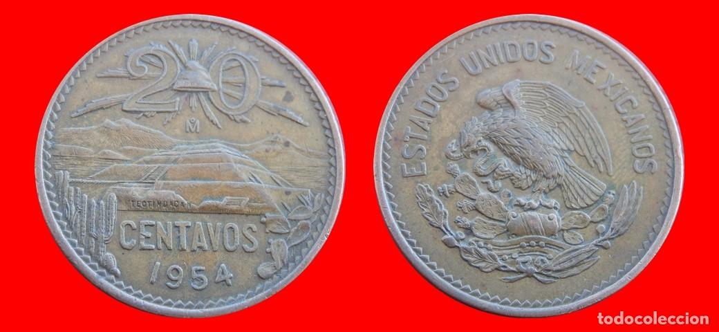 Monedas antiguas de Am&eacute;rica: 20 CENTAVOS 1954 MEXICO-155651