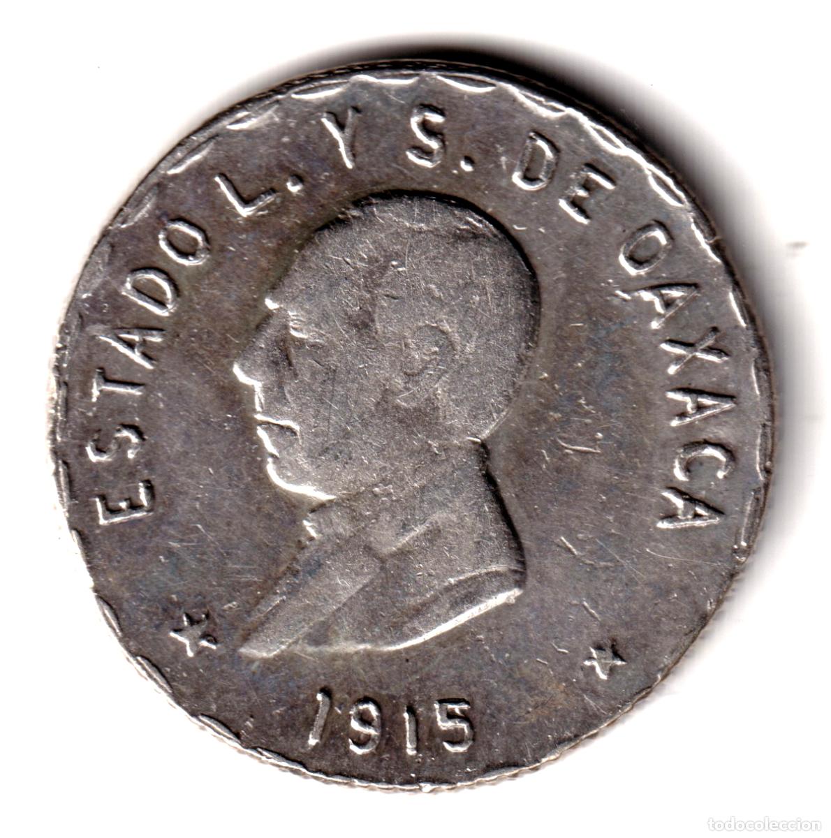 Monedas antiguas de Am&eacute;rica: MEXICO 2 pesos 1915 plata 902 mm. oro 0,010 mm. GOBIERNO PROVISIONAL