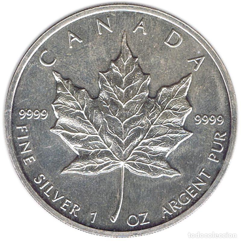 Monedas antiguas de Am&eacute;rica: CANADA 5 DOLLAR ONZA DE PLATA PURA 1988 HOJA DE ARCE