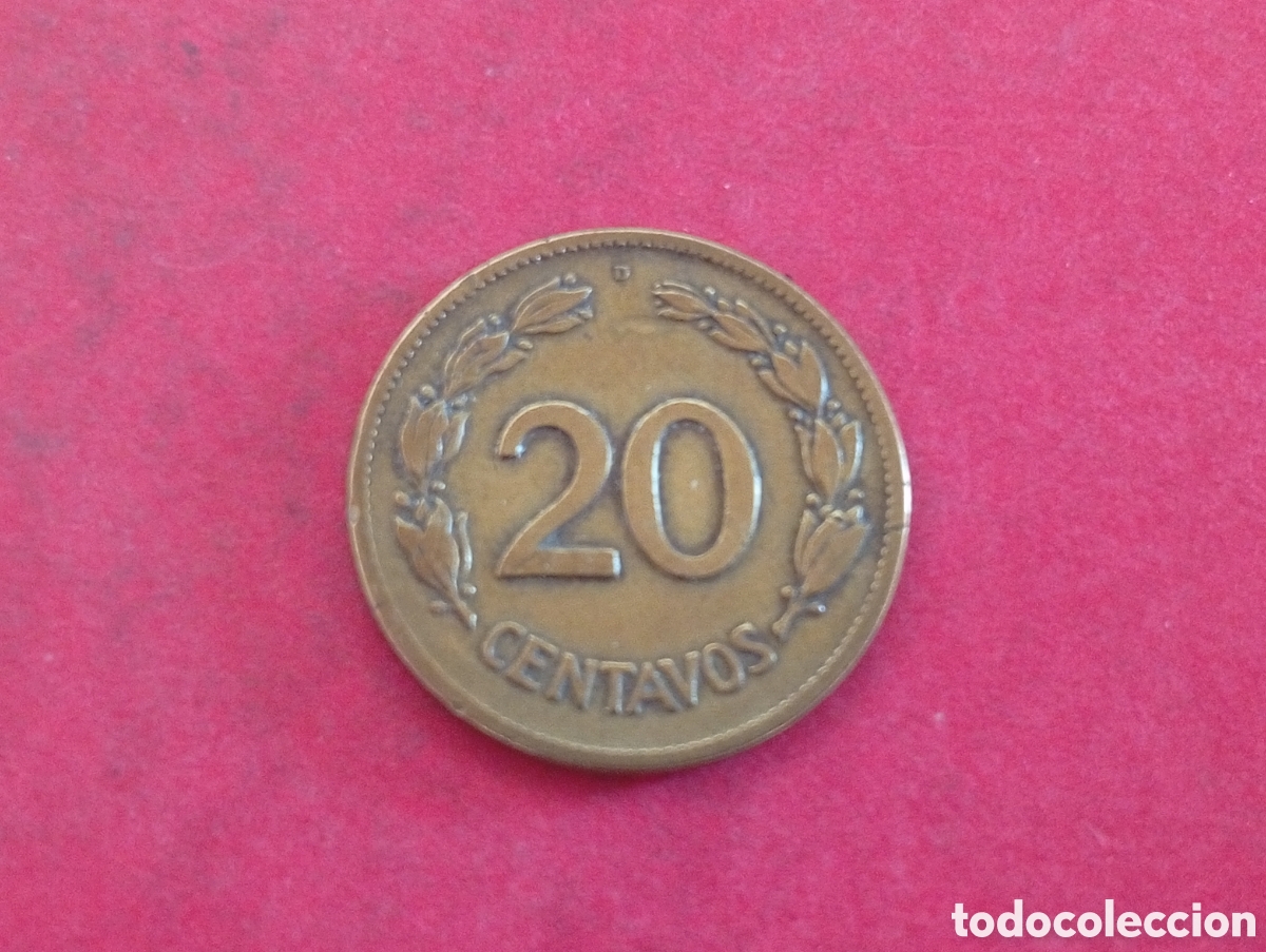 Monedas antiguas de Am&eacute;rica: 20 centavos de Ecuador 1944 - Foto 2