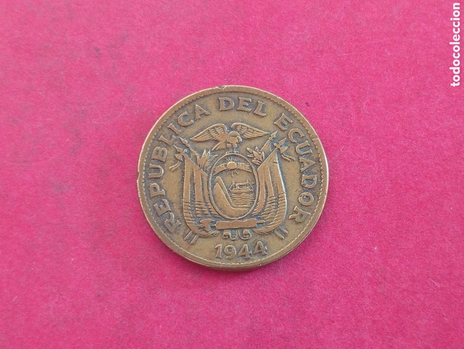 Monedas antiguas de Am&eacute;rica: 20 centavos de Ecuador 1944