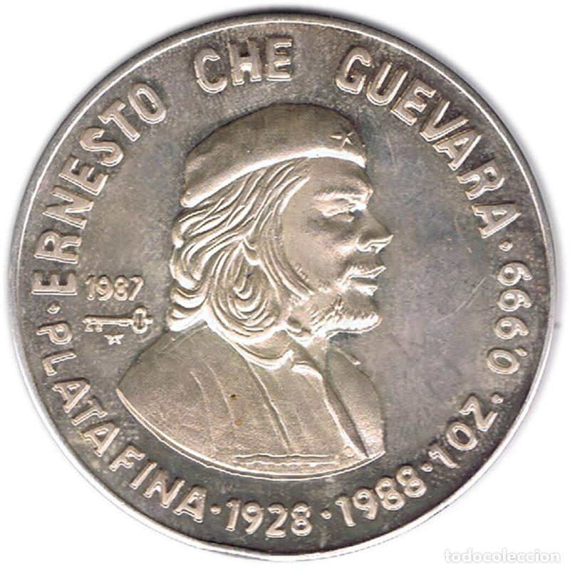 Monedas antiguas de Am&eacute;rica: CUBA 10 PESOS ONZA DE PLATA PURA 1988 CHE GUEVARA SILVER OZ