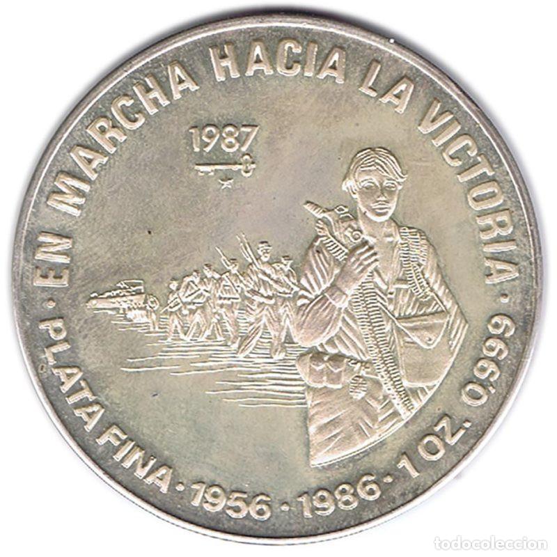 Monedas antiguas de Am&eacute;rica: CUBA 10 PESOS ONZA DE PLATA PURA 1988 EN MARCHA HACIA LA VICTORIA SILVER OZ