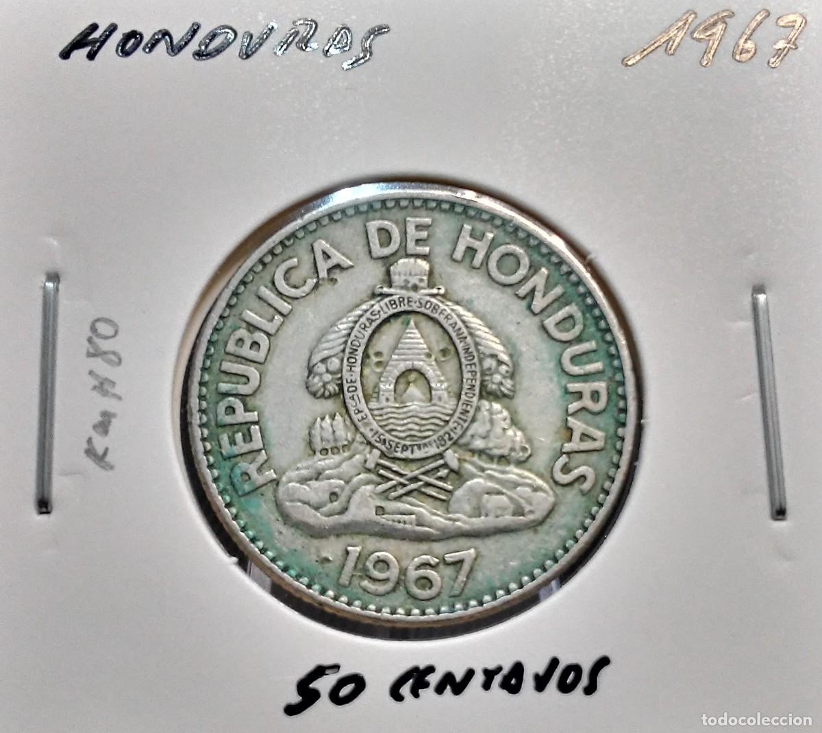Monedas antiguas de Am&eacute;rica: HONDURAS 50 CENTAVOS DE LEMPIRA 1967 KM#76.2 MBC.