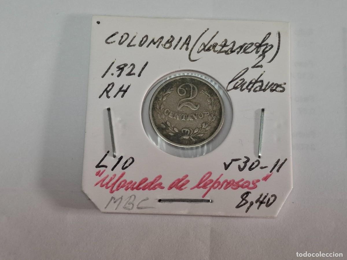 Monedas antiguas de Am&eacute;rica: 2 CENTAVOS de 1921 H KM L10 COLOMBIA LAZARETO en MBC