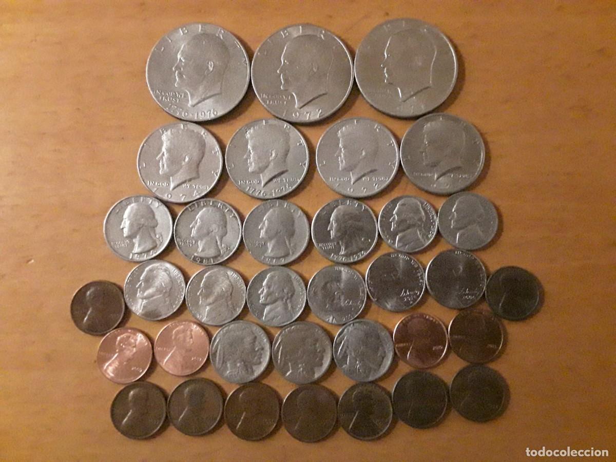 Monedas antiguas de Am&eacute;rica: ESTADOS UNIDOS - LOTE 35 MO EDAS DIFERENTES A&Ntilde;OS Y CECAS. DE 1 CENT A 1 DOLAR.