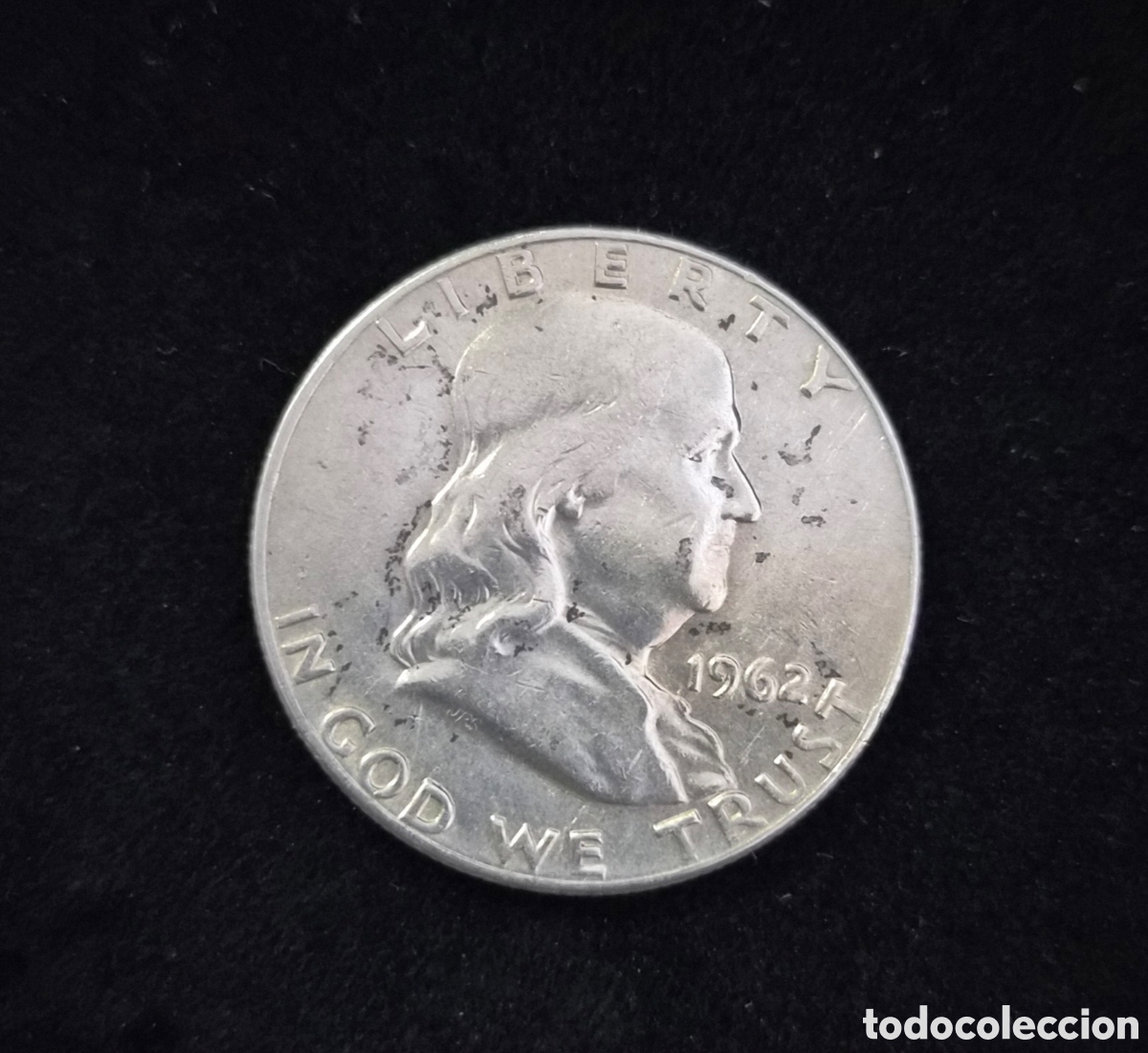 Monedas antiguas de Am&eacute;rica: 1/2 d&oacute;lar 1962 Franklin &ndash; Estados Unidos &ndash; plata 900 &ndash; Liberty Bell &ndash; Filadelfia