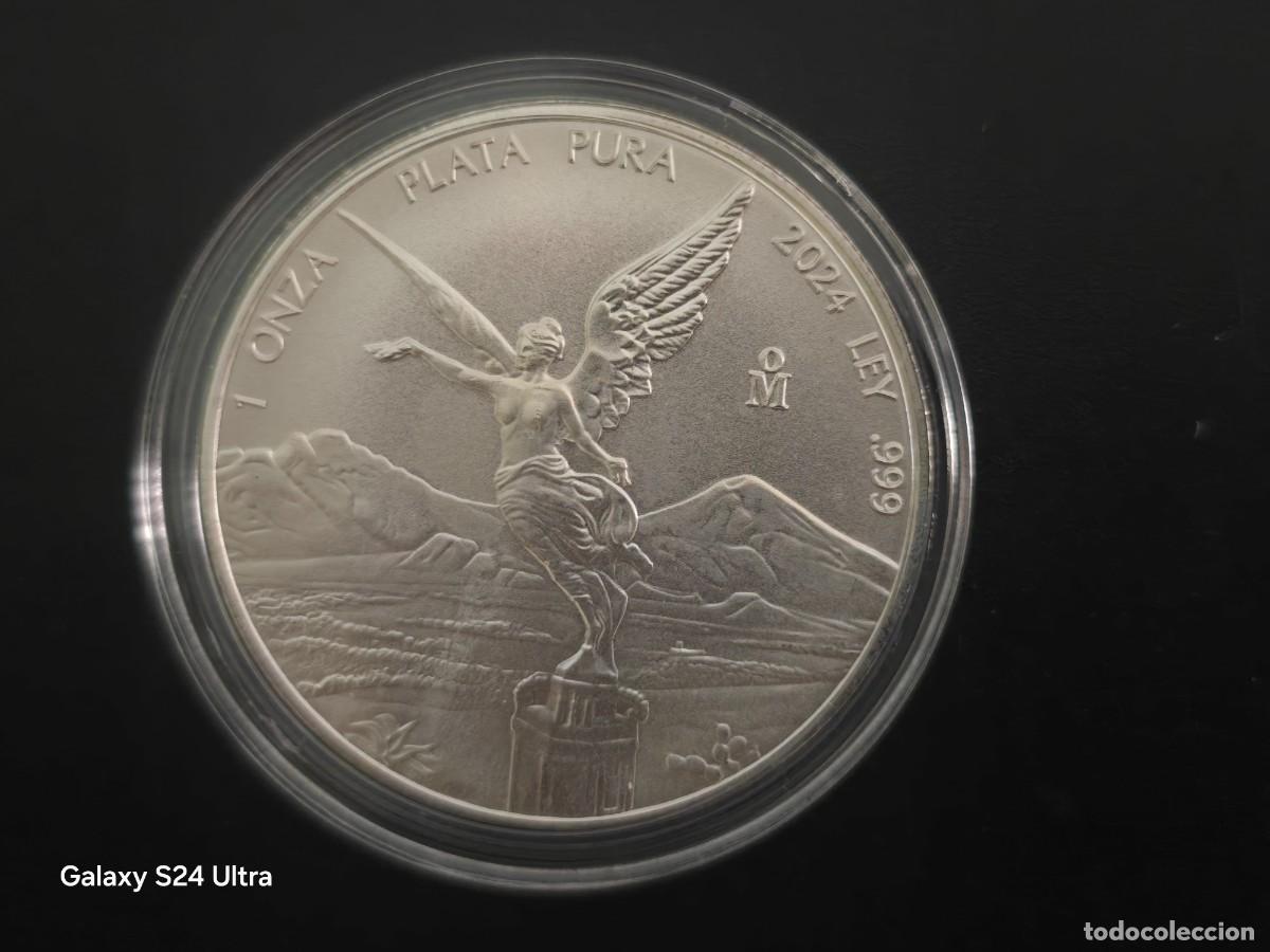 Alte M&uuml;nzen aus Amerika: 1 ONZA DE PLATA PURA DE 2024...MEXICO...ENCAPSULADA....SIN CIRCULAR...LA DE LAS FOTOS