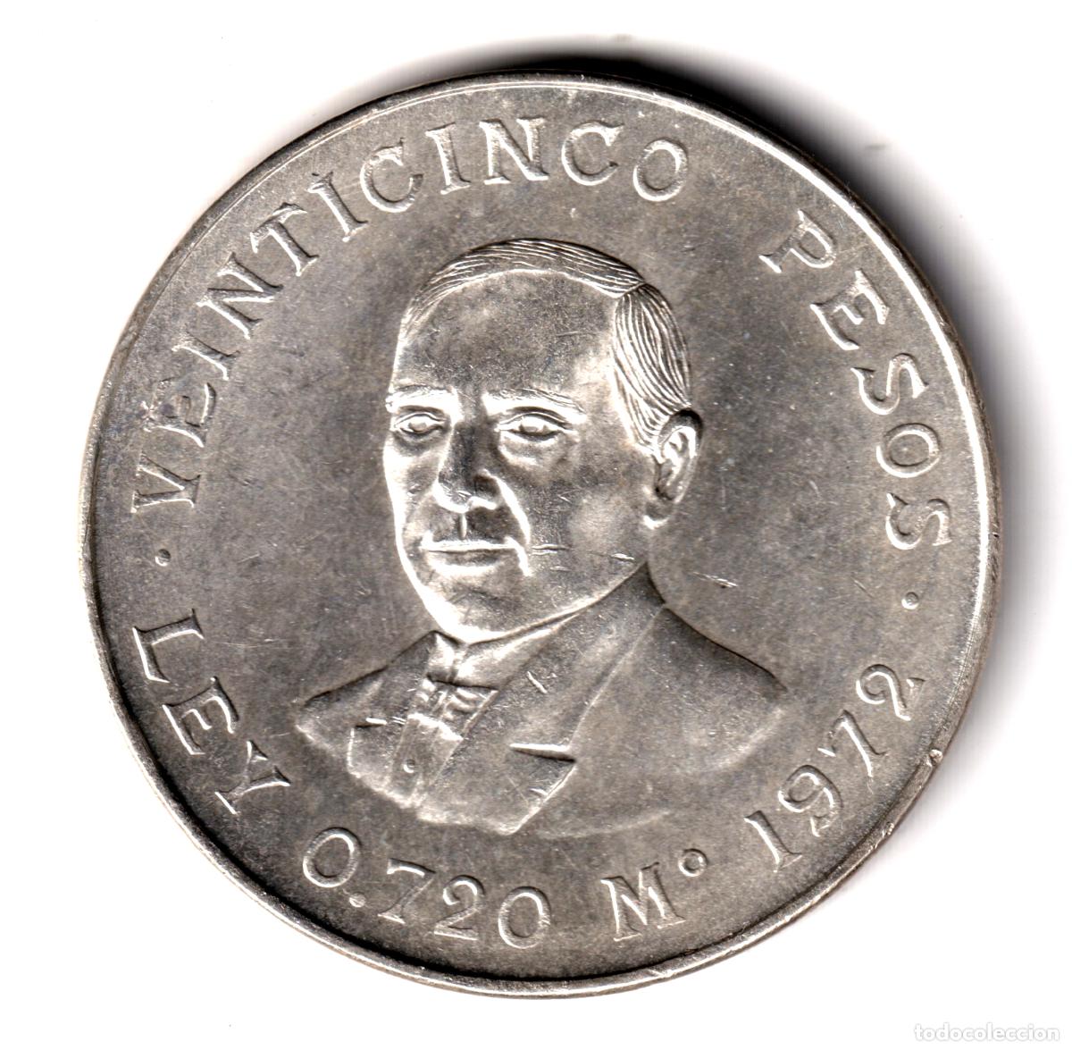 Monedas antiguas de Am&eacute;rica: MEXICO 25 pesos plata 1972 BENITO JUAREZ