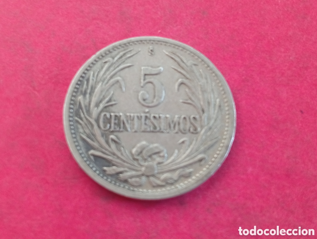 Monedas antiguas de Am&eacute;rica: 5 cent&eacute;simos de Uruguay 1941 - Foto 2