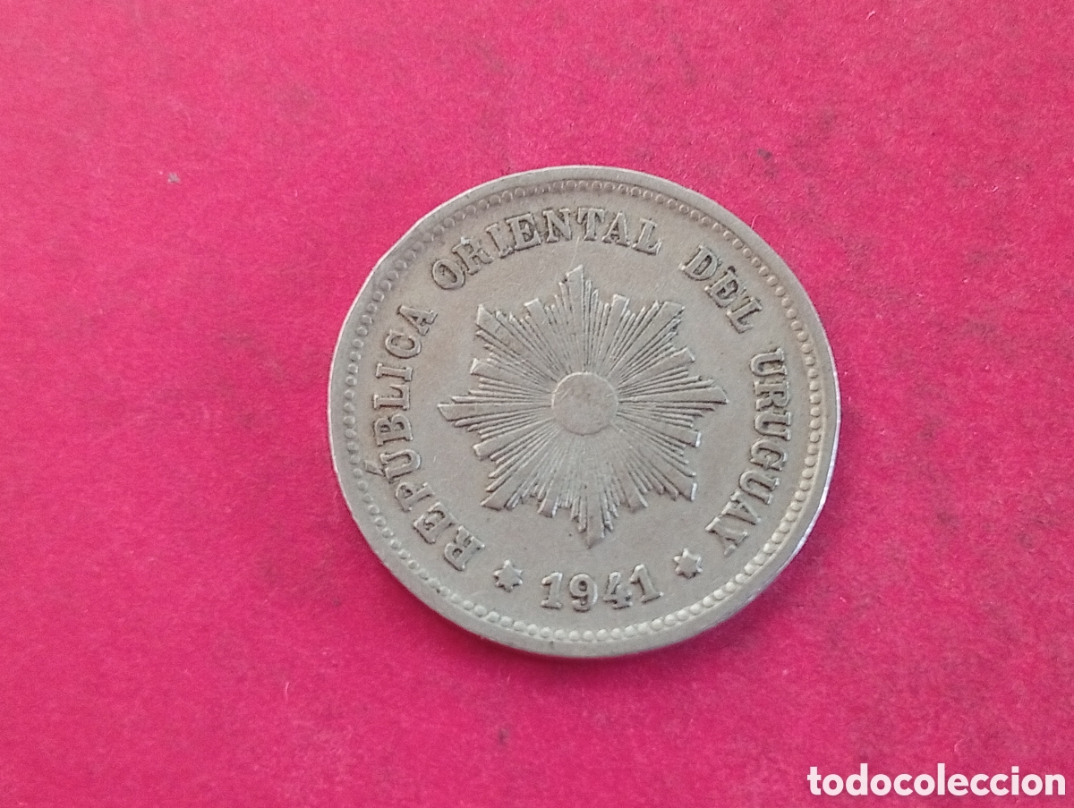 Monedas antiguas de Am&eacute;rica: 5 cent&eacute;simos de Uruguay 1941