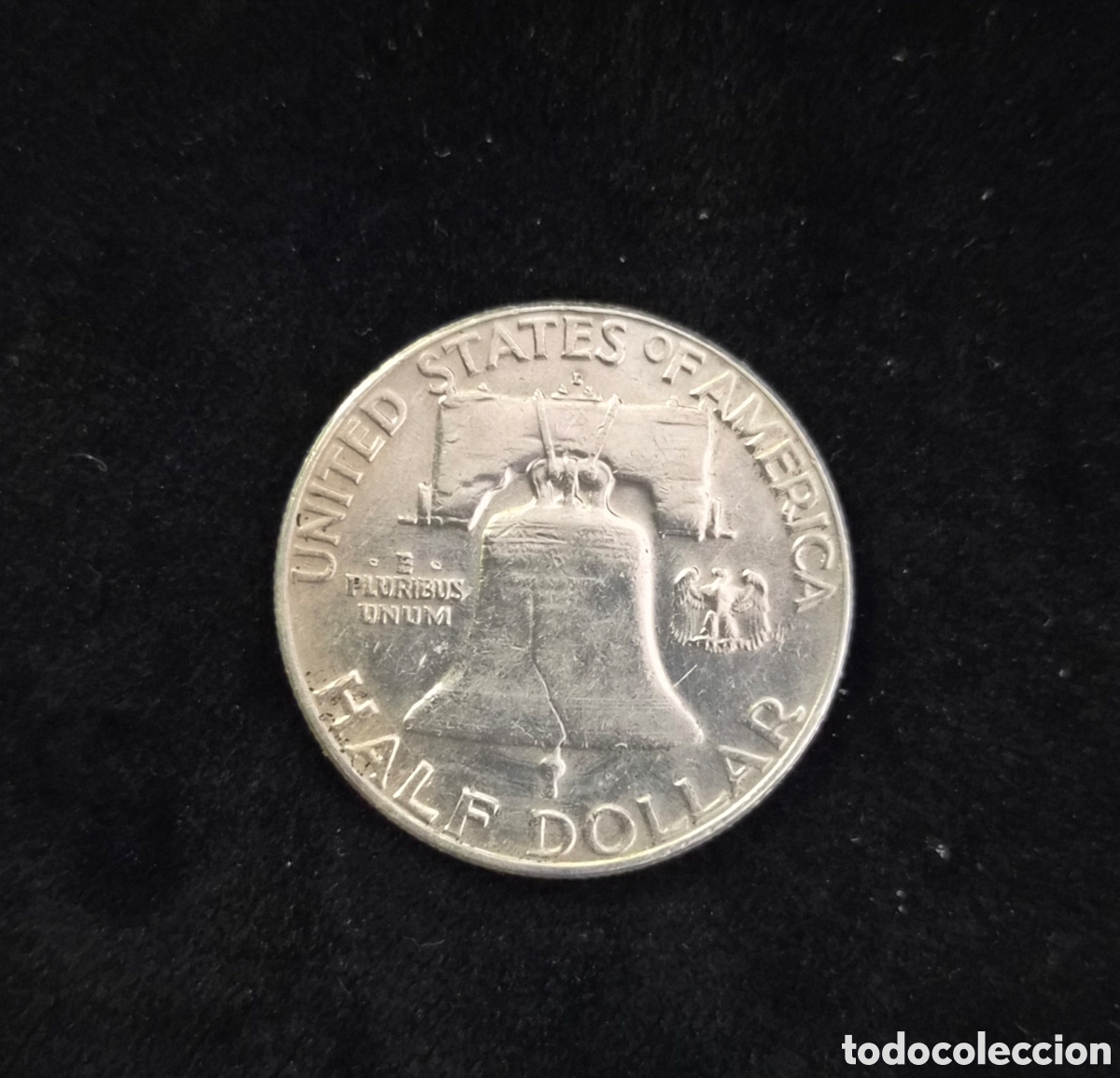 Monedas antiguas de Am&eacute;rica: 1/2 D&oacute;lar 1963 Franklin &ndash; Estados Unidos &ndash; Plata 900 &ndash; Liberty Bell &ndash; Filadelfia