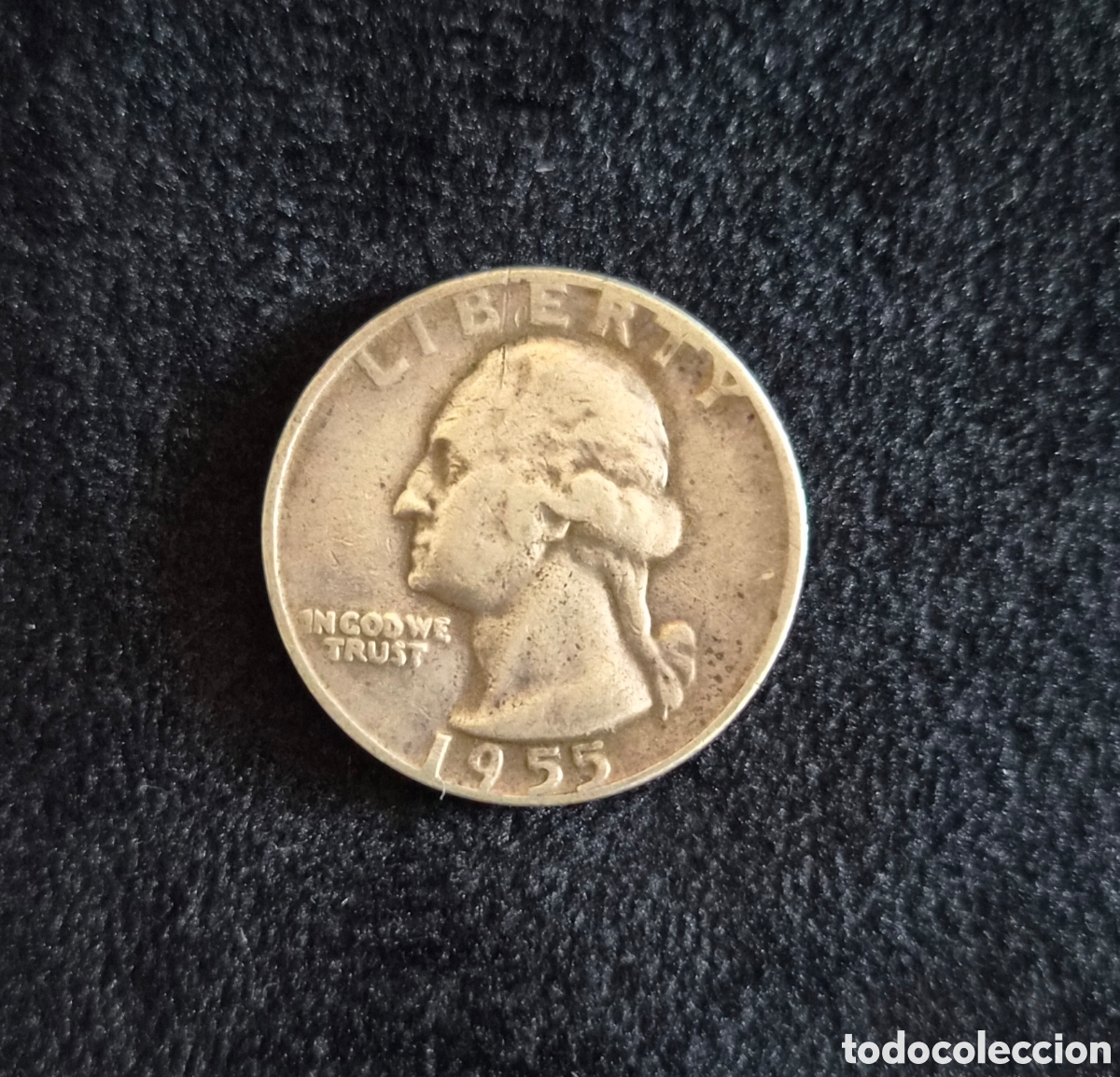 Monedas antiguas de Am&eacute;rica: 1/4 D&oacute;lar 1955 Washington Quarter &ndash; Estados Unidos &ndash; Plata 900 &ndash; Filadelfia