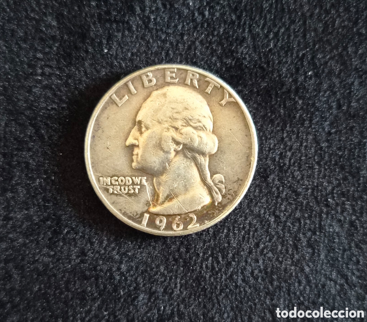 Monedas antiguas de Am&eacute;rica: 1/4 D&oacute;lar 1962-D Washington Quarter &ndash; Estados Unidos &ndash; Plata 900 &ndash; Denver