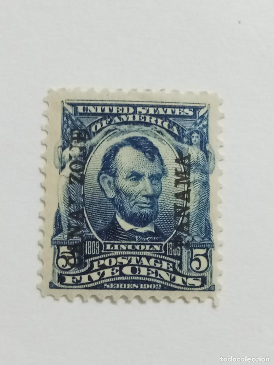 Monedas antiguas de Am&eacute;rica: ZONA DEL CANAL, ESTADOS UNIDOS, A&Ntilde;O 1902/1904, 5 CENTAVOS AZUL, SOBRECARGA ZONA DEL CANAL PANAM&Aacute;.