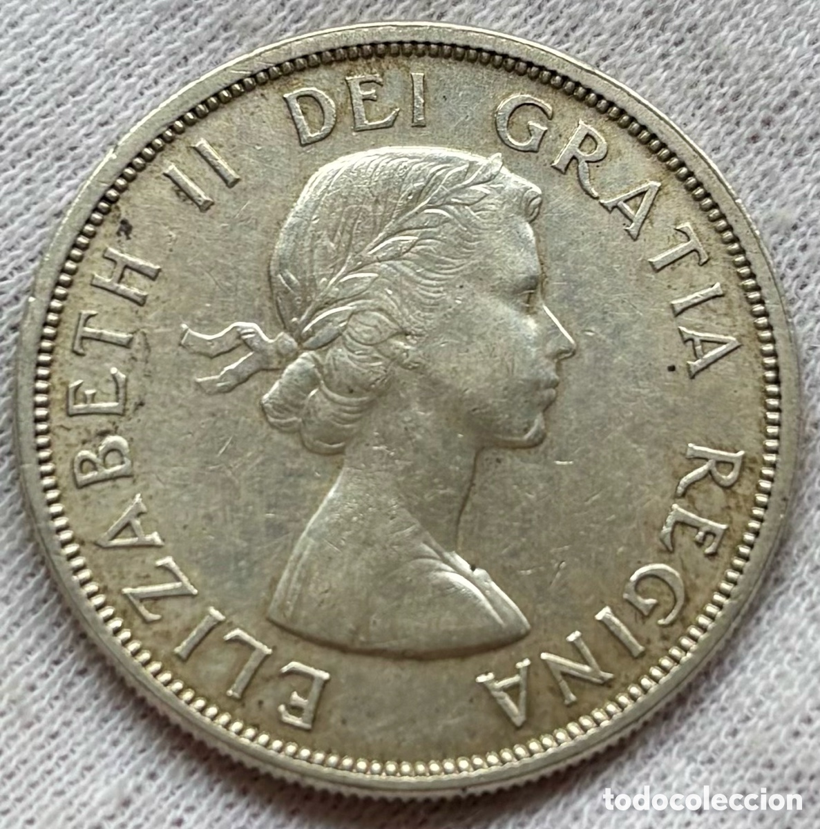 Monedas antiguas de Am&eacute;rica: Moneda PLATA CANAD&Aacute; 1 D&oacute;lar 1959. Dollar - Foto 2
