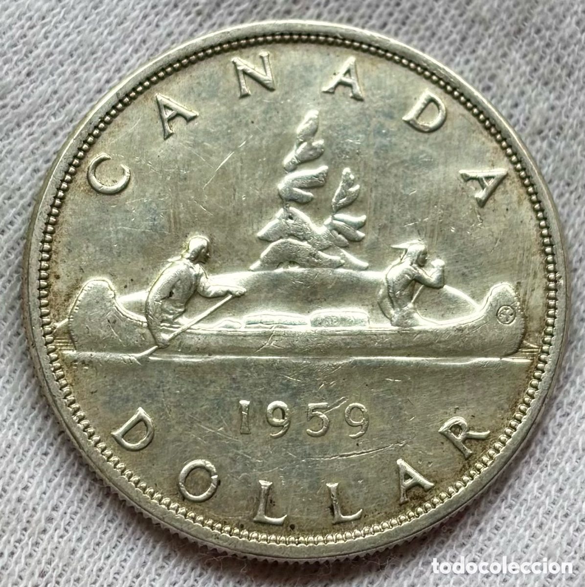 Monedas antiguas de Am&eacute;rica: Moneda PLATA CANAD&Aacute; 1 D&oacute;lar 1959. Dollar