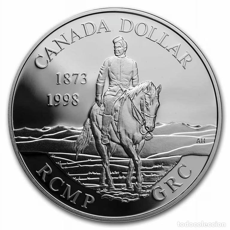 Monedas antiguas de Am&eacute;rica: CANADA 1 dolar plata 1998 Real Policia Montada del Canada