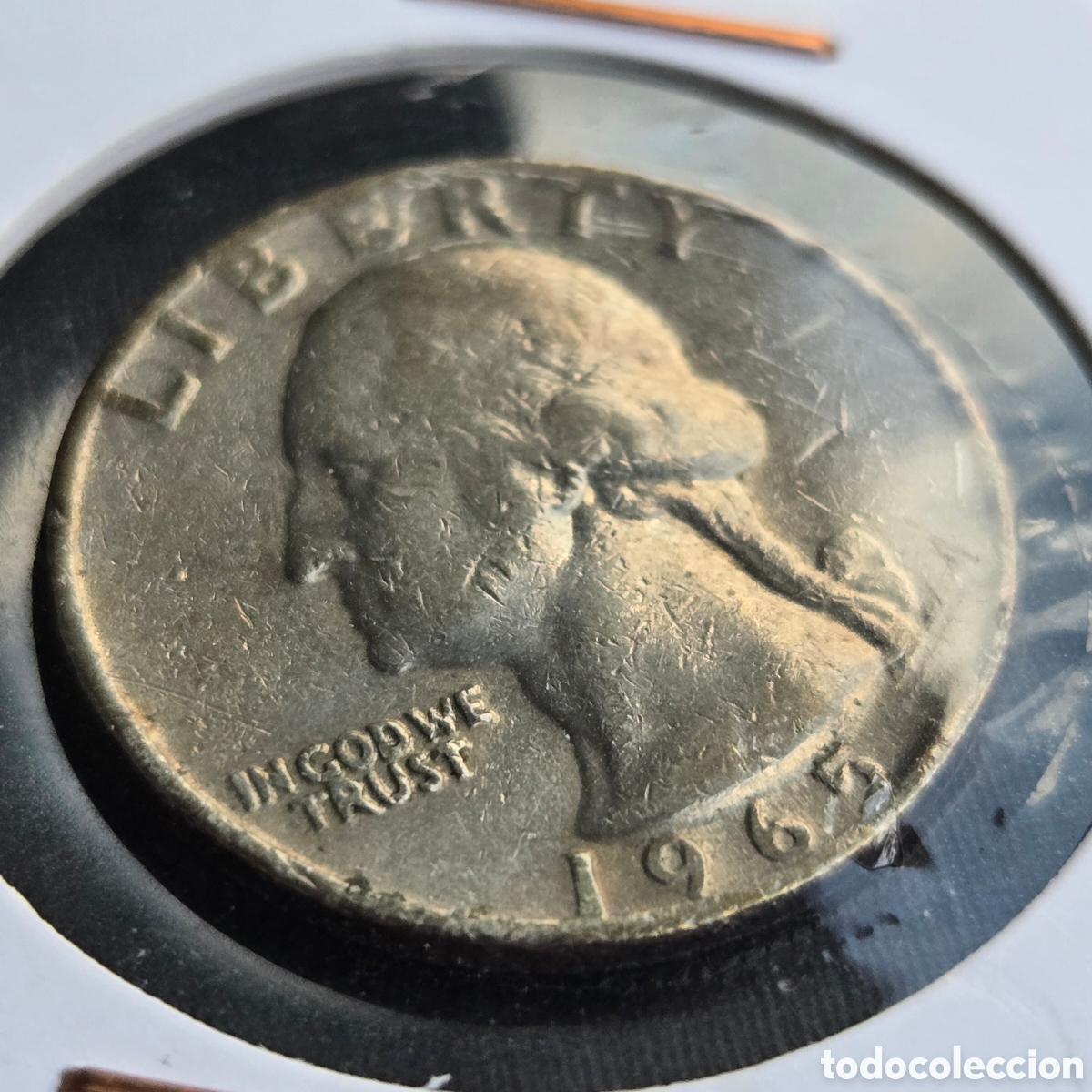 Monedas antiguas de Am&eacute;rica: Moneda Quarter Dollar 1965 USA