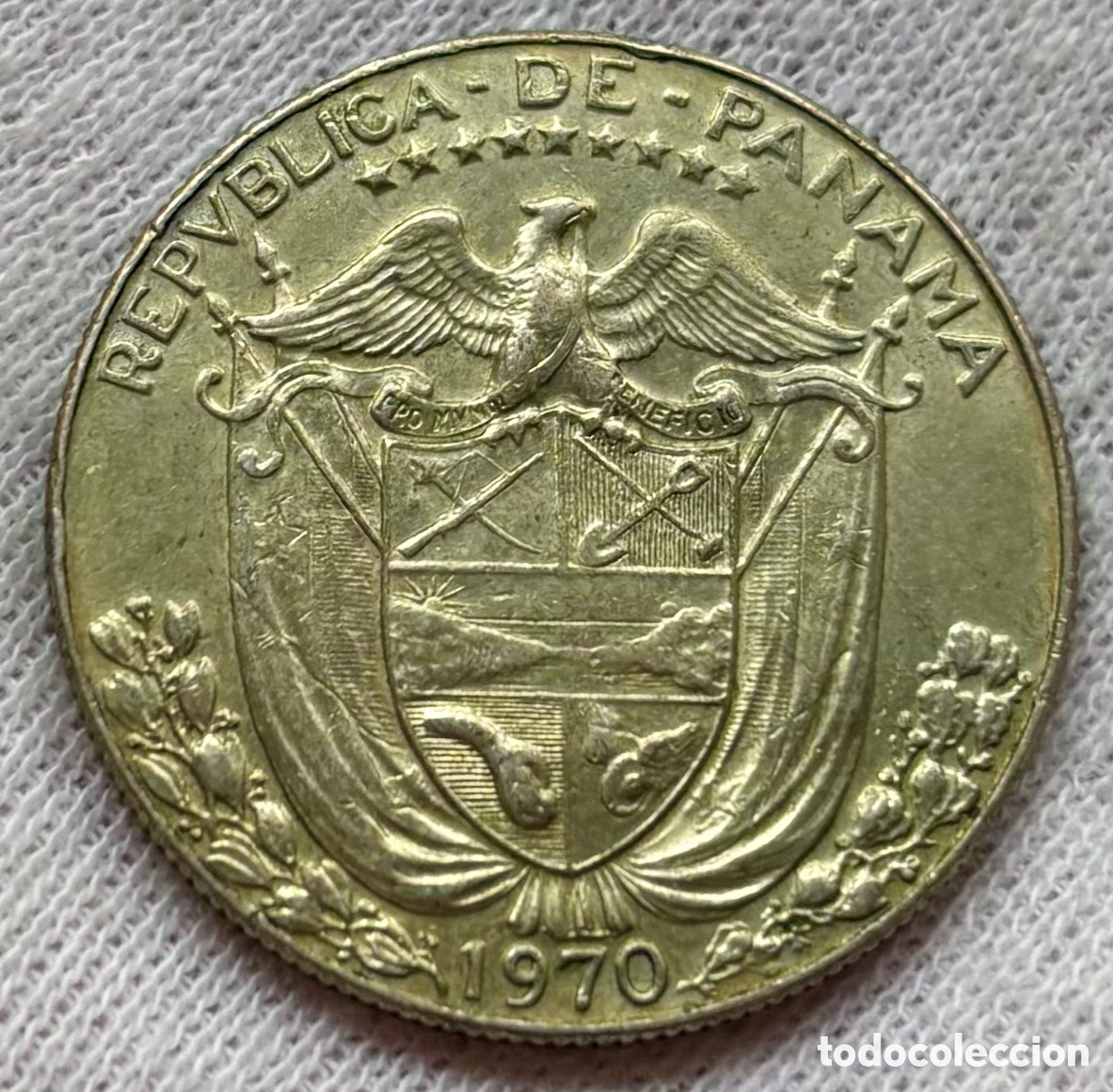Monedas antiguas de Am&eacute;rica: Moneda PLATA PANAM&Aacute; 1/2 Balboa 1970