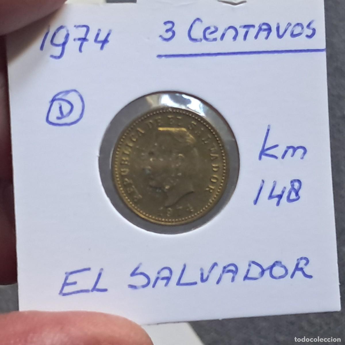 Monedas antiguas de Am&eacute;rica: MONEDA EL SALVADOR 3 CENTAVOS 1974 VF, KM# 148, Sch&ouml;n# 20, N# 2748.