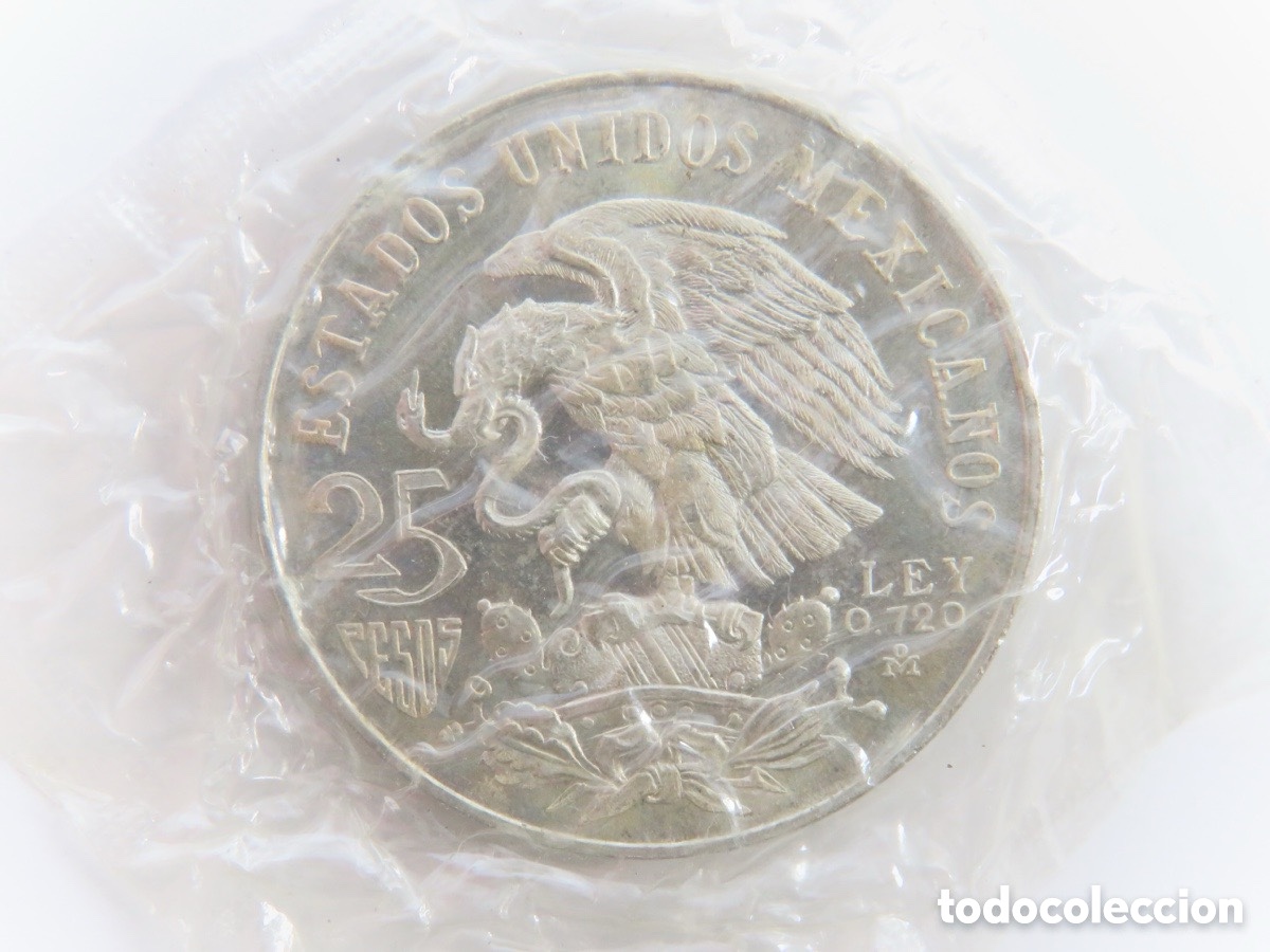 Monedas antiguas de Am&eacute;rica: 25 PESOS DE PKATA DE 1968 SIN ABRIR