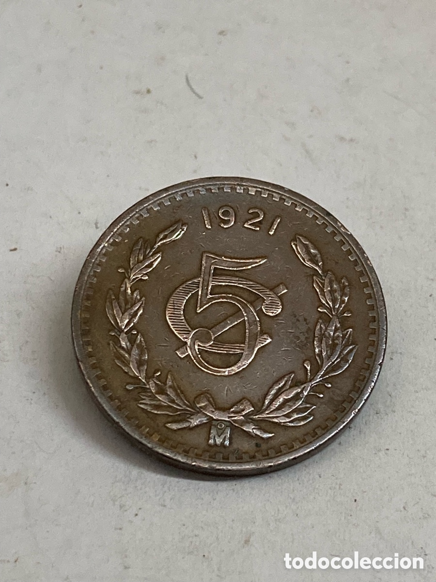 Monedas antiguas de Am&eacute;rica: Moneda 5 c&eacute;ntimos M&eacute;xico 1921