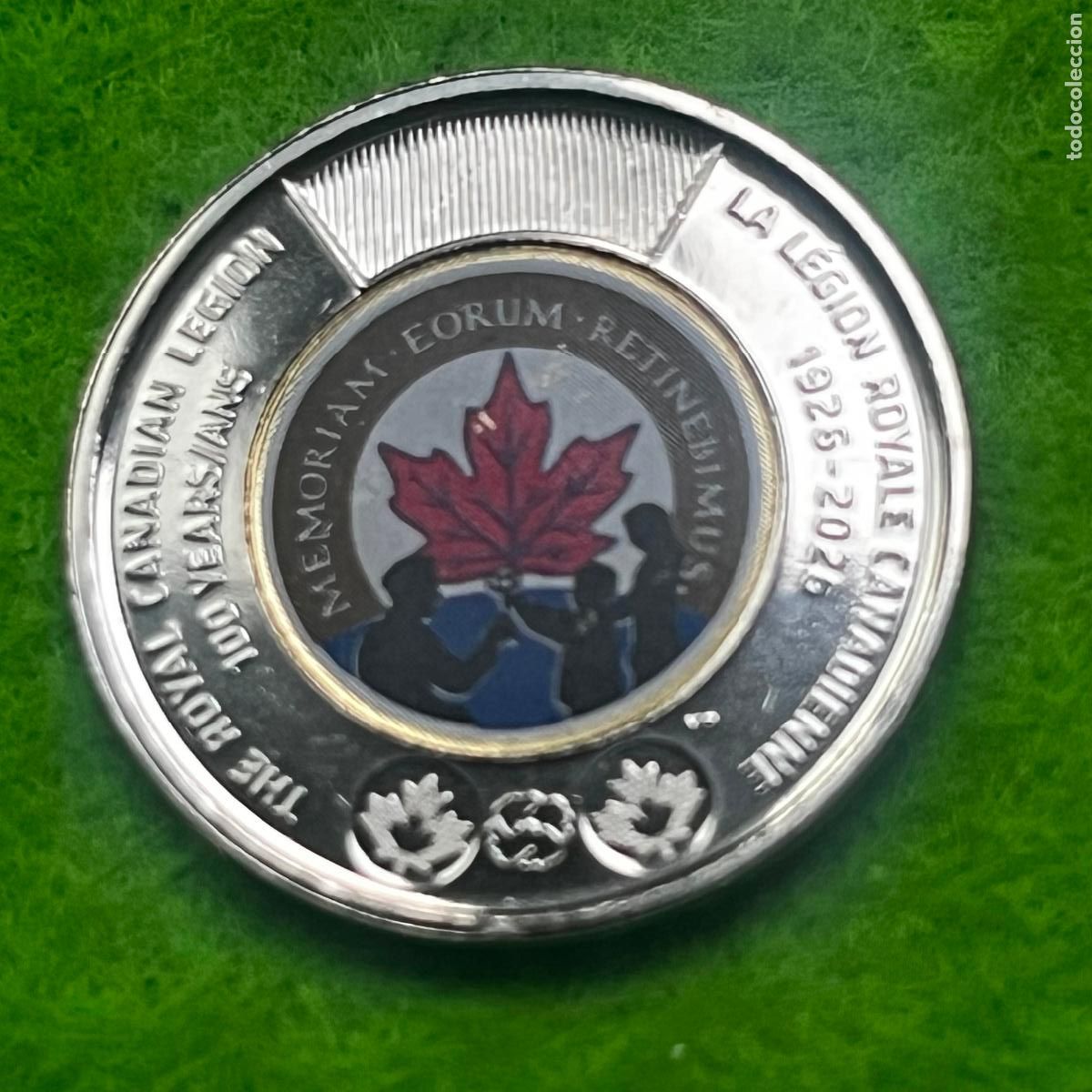 Monedas antiguas de Am&eacute;rica: Canad&aacute; 2 d&oacute;lares 2026, bimetalica, coloreada, centenario Royal Canadian Legion, una moneda, 49319 Mo