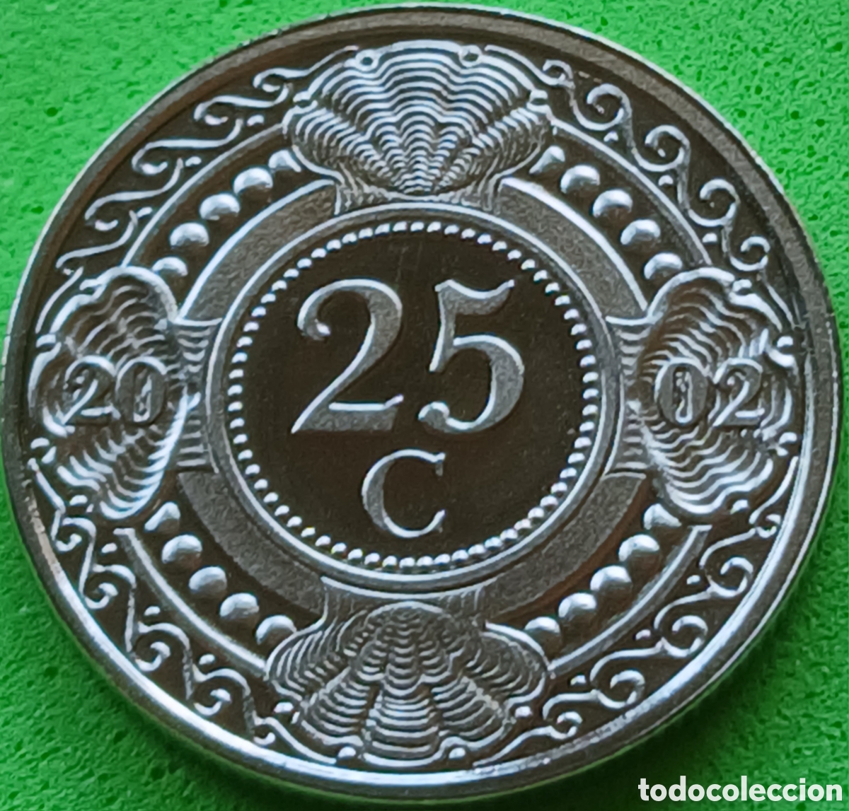 Moedas antigas da Am&eacute;rica: Antillas Neerlandesas 25 cent 2002 km#35 RARA(R)!!!