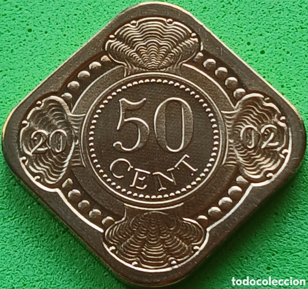Monedas antiguas de Am&eacute;rica: Antillas Neerlandesas 50 cent 2002 km#36 RARA(R)!!!