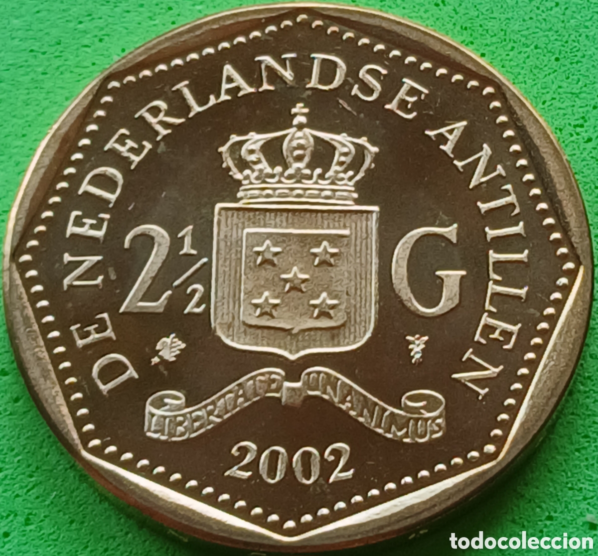 Monedas antiguas de Am&eacute;rica: Antillas Neerlandesas 2&frac12; gulden 2002 km#38 RARA(R)!!