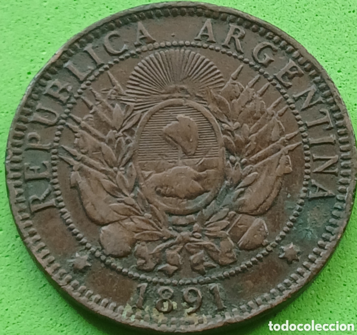 Monnaies anciennes d'Am&eacute;rique: Argentina 2 centavos 1891 km#33