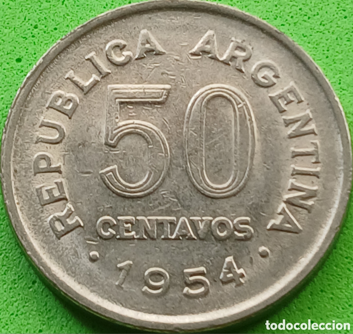 Monedas antiguas de Am&eacute;rica: Argentina 50 centavos 1954 km#49