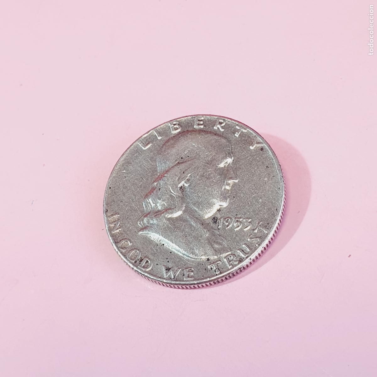 Monedas antiguas de Am&eacute;rica: MONEDA-U.S.A.-HALF DOLLAR-9LATA 90%-BENJAM&Iacute;N FRANKLIN-EXCELENTE-VER FOTOGRAF&Iacute;AS.