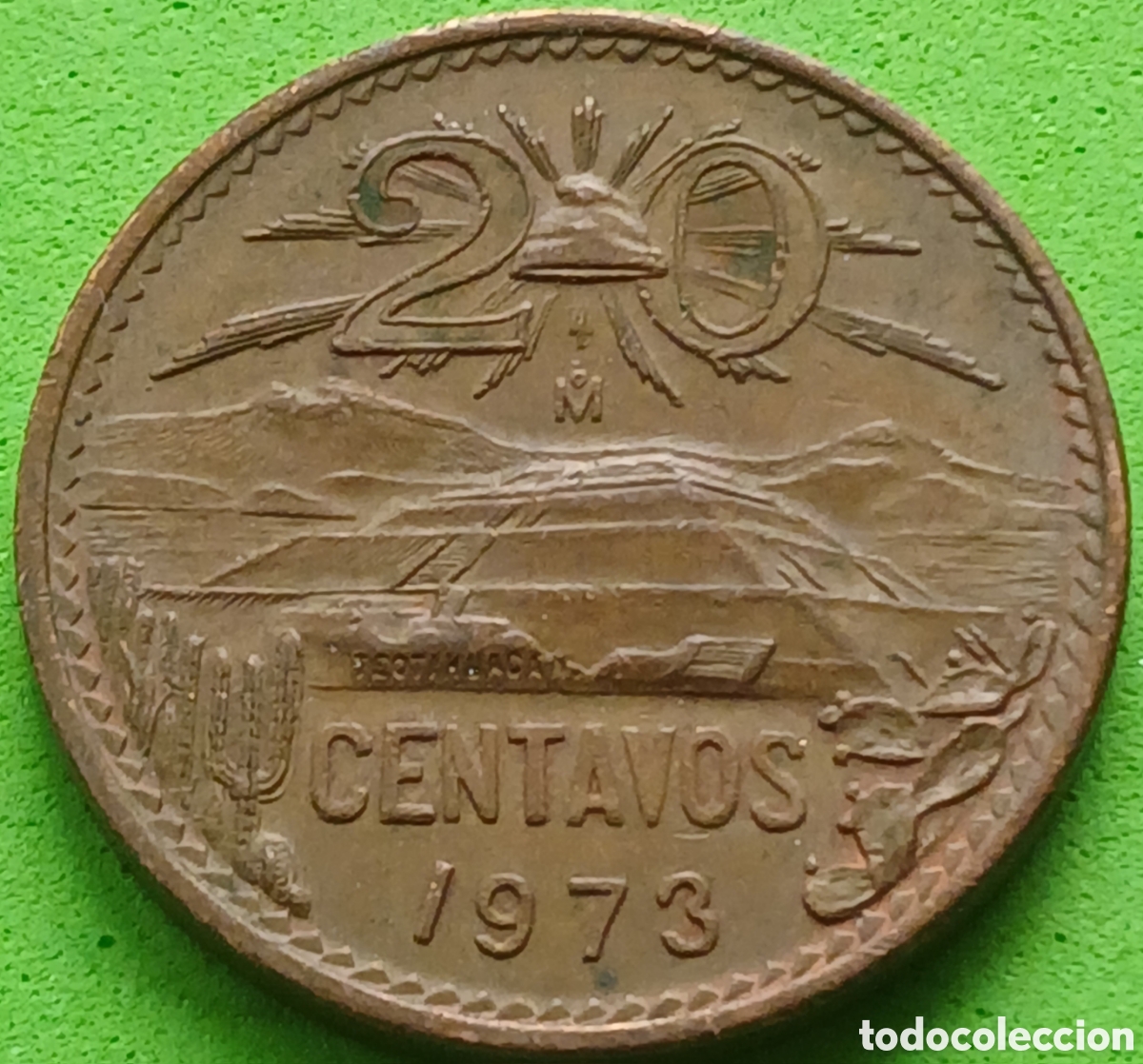 Monedas antiguas de Am&eacute;rica: M&eacute;xico 20 centavos 1973 km#441