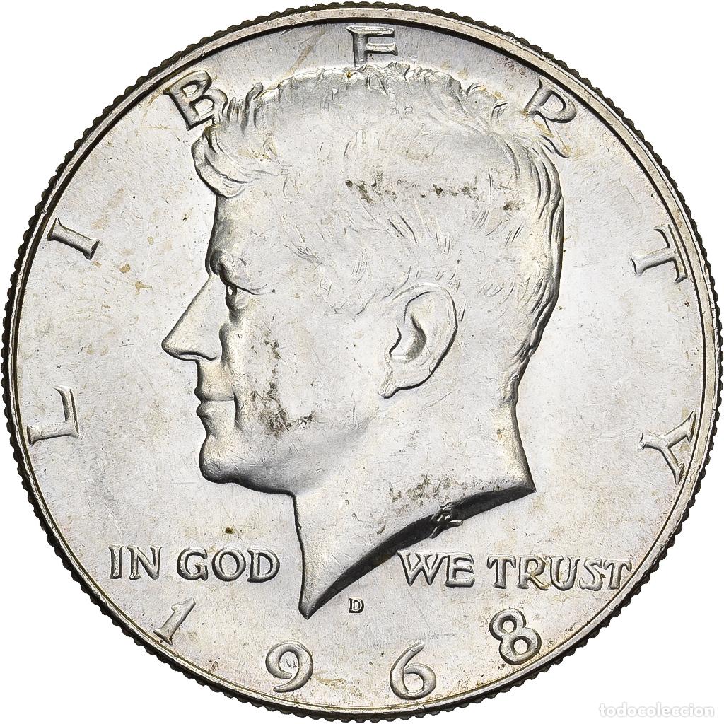 Monedas antiguas de Am&eacute;rica: [#639277] Estados Unidos, Half Dollar, Kennedy, 1968, U.S. Mint, Plata, MBC+, KM:202a