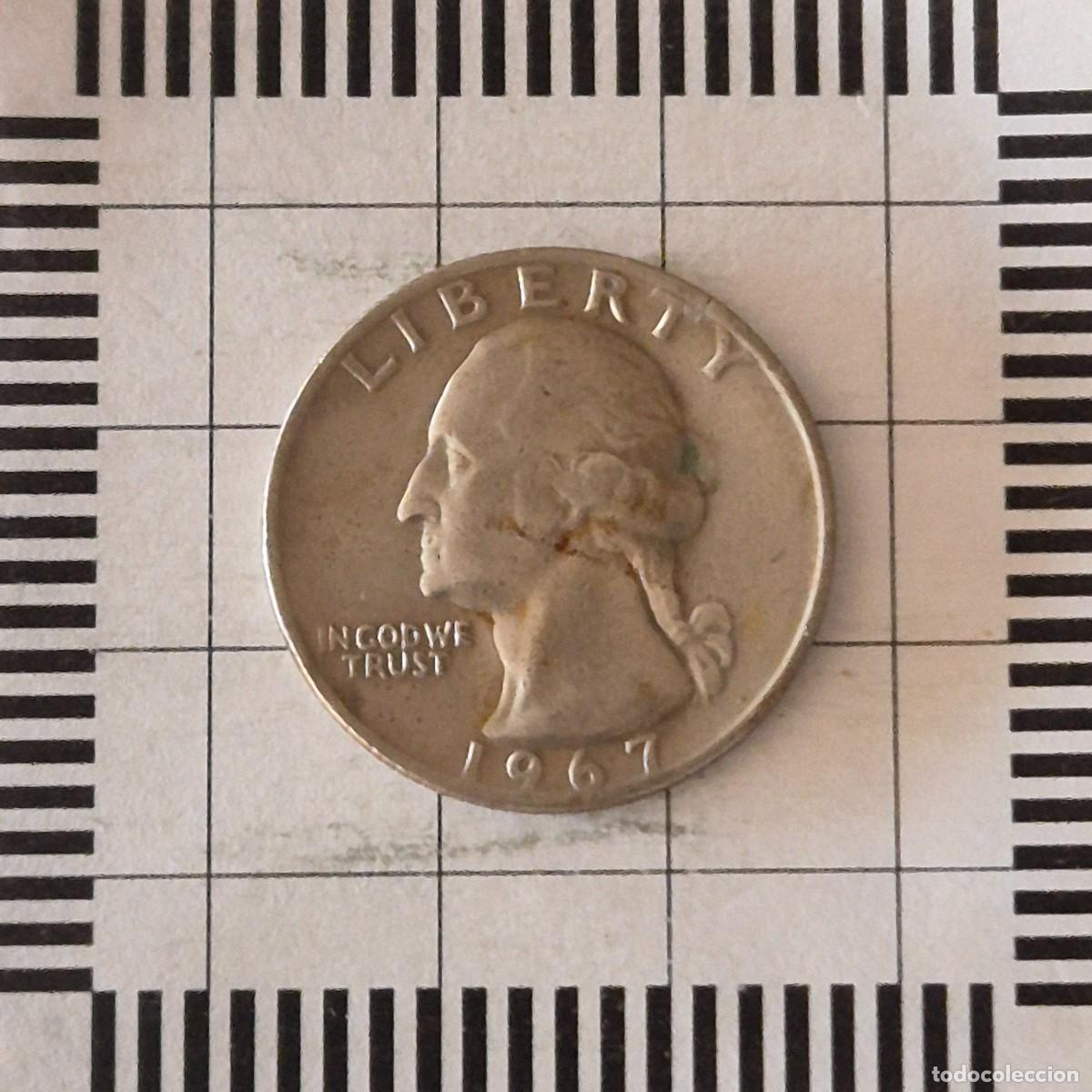Monedas antiguas de Am&eacute;rica: 25 CENTAVOS, ESTADOS UNIDOS. 1967. (KM#164a).